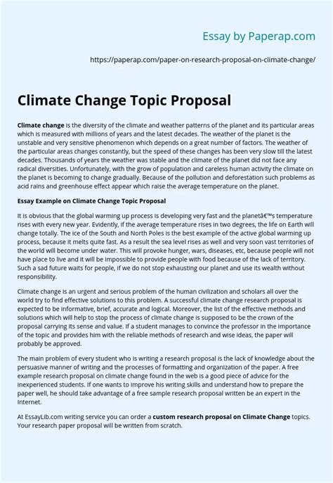research proposal topics on climate change